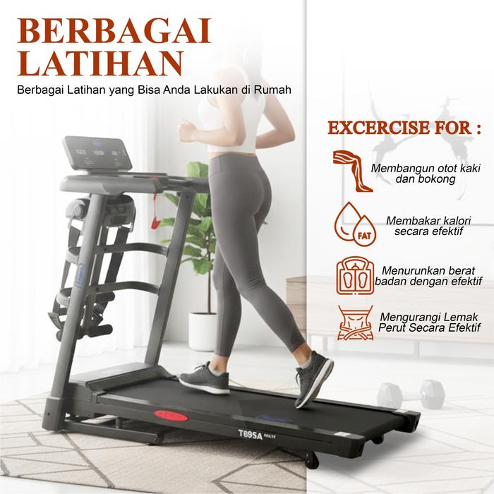 TWEN T695S Treadmill Listrik Multifungsi Gambar produk 4