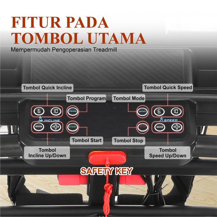 TWEN T695A Multi Treadmill Listrik Gambar produk 3