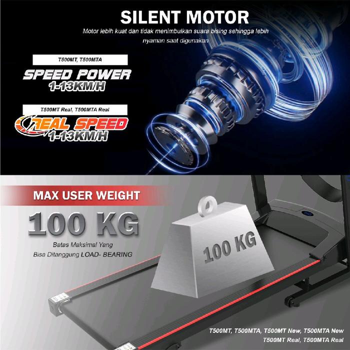 TWEN T500MTA Real Treadmill Listrik Multifungsi Gambar produk 7