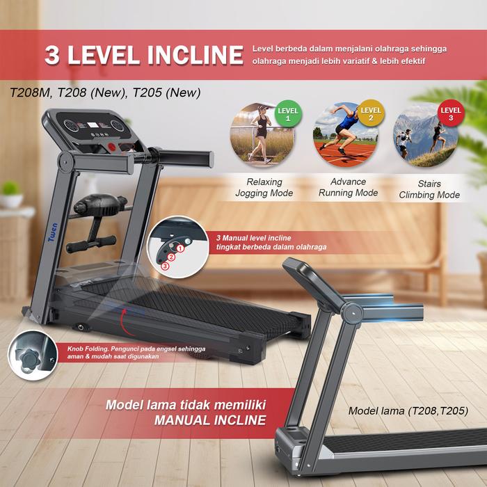 TWEN T208 Ultra Plus Treadmil Listrik Gambar produk 6
