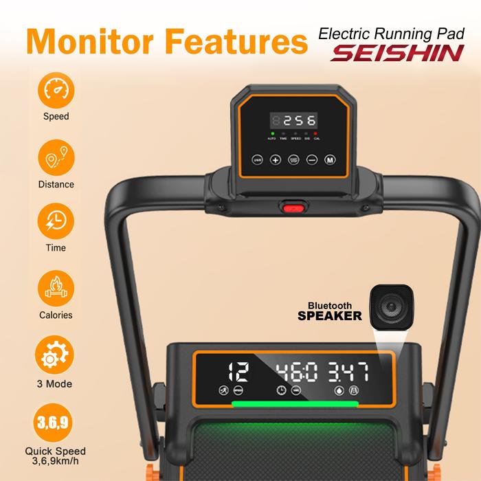 SUPOTSU Seishin Black Treadmill Listrik Gambar produk 2