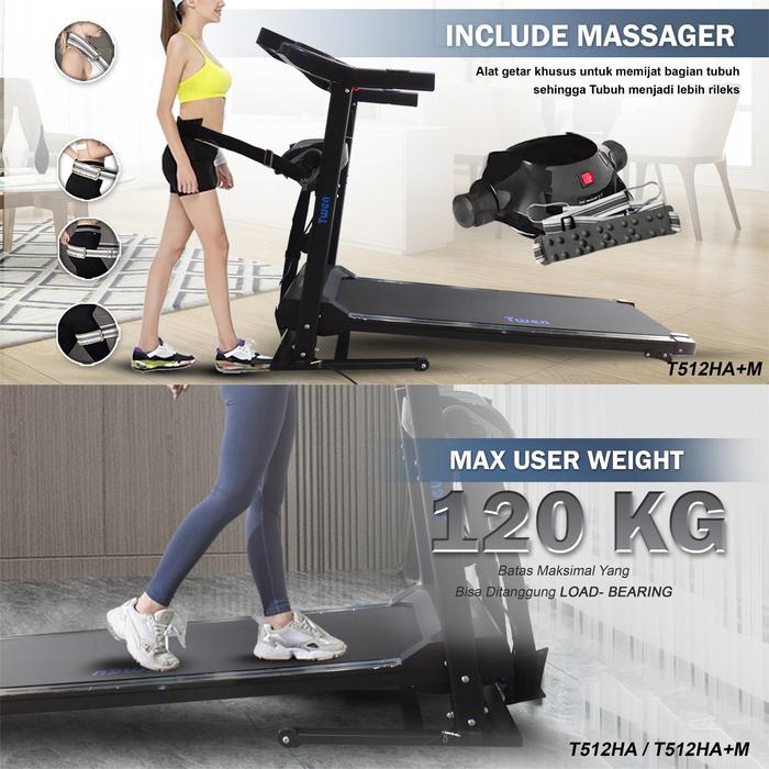 TWEN T512HA+M Treadmill Listrik Multifungsi Gambar produk 4