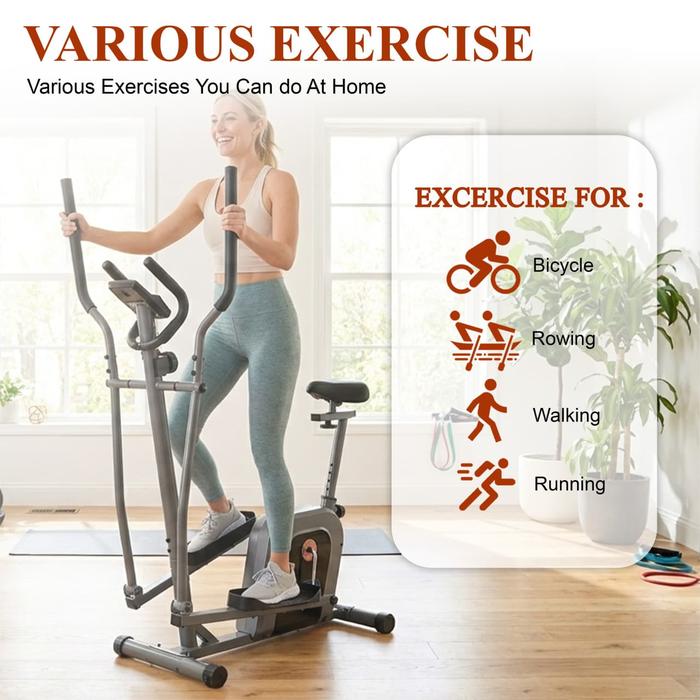 TWEN EB530 Alat Fitness Elliptical Crosstrainer Magnetic Elliptical Bike - EB530 Magnetic Elliptical Bike Gambar produk 4