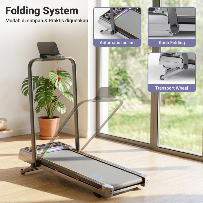 TWEN RPA8 Hitam Running Pad Treadmill Listrik Gambar produk 5