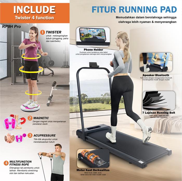 TWEN RP9HPro Green Running Pad Treadmill Listrik Gambar produk 6