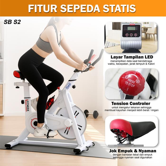 Twen S2 White + App Spin Bike Gambar produk 4