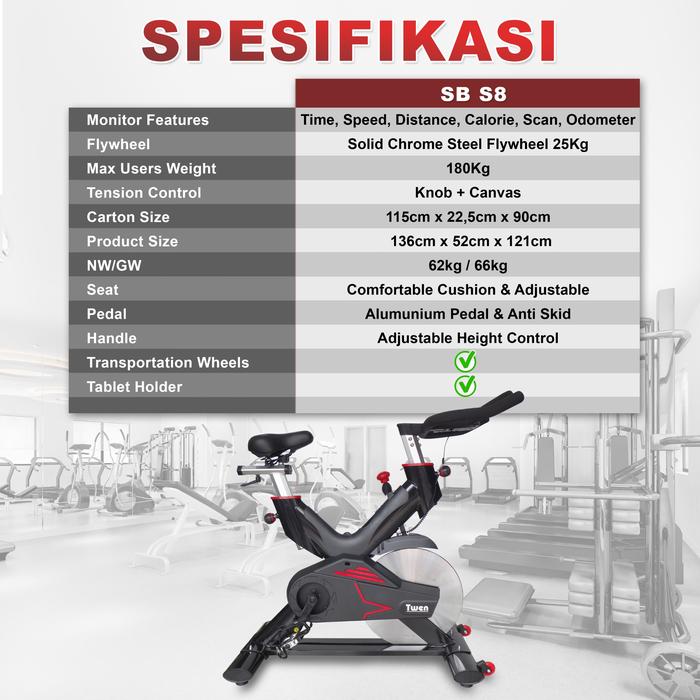 Twen CSB S8 Spin Bike Gambar produk 8
