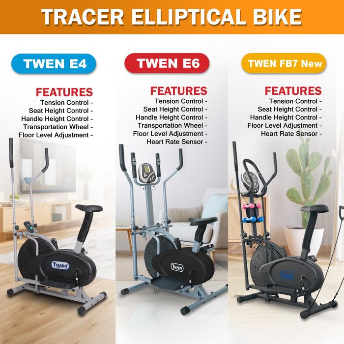 Twen FB7 Black Elliptical Bike Tracer Cross Trainer Orbitrack Alat Fitness - FB7 NEW Gambar produk 3