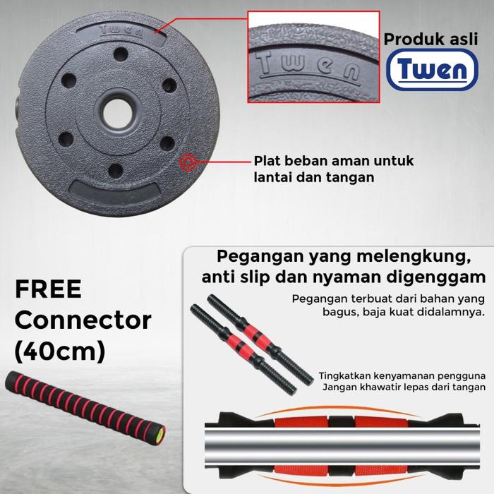 TWEN Dumbbell Set 50kg Gambar produk 6