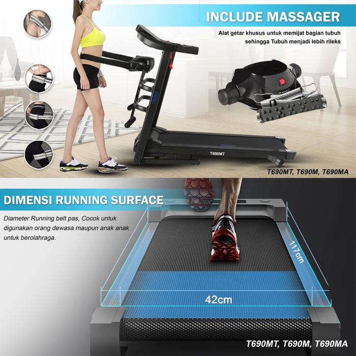 TWEN T690MT Treadmill Listrik Multifungsi Gambar produk 6