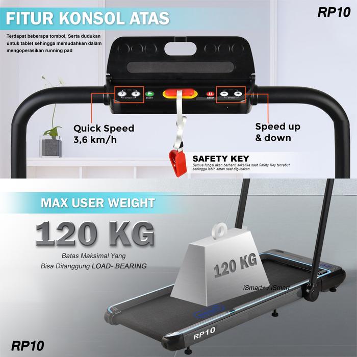 TWEN RP10 Running Pad Treadmill Listrik Gambar produk 7