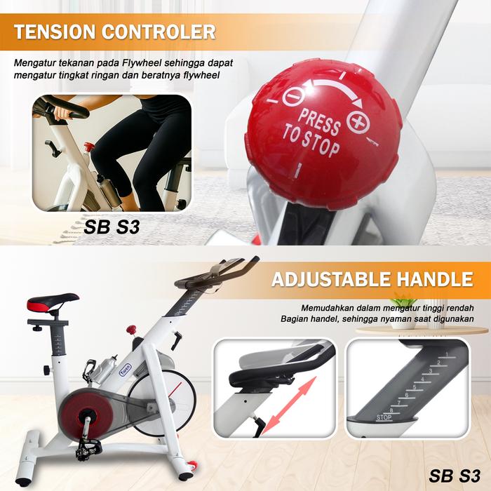 Twen S3 Black Spin Bike Gambar produk 4