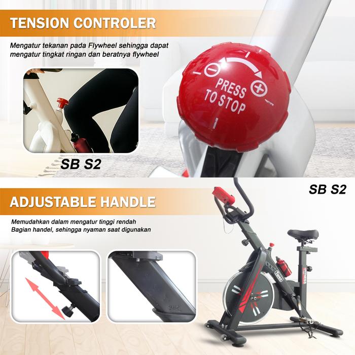 Twen S2 White + App Spin Bike Gambar produk 3
