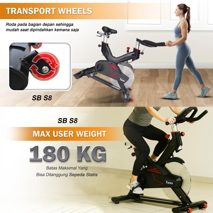 Twen CSB S8 + App Spin Bike Gambar produk 5