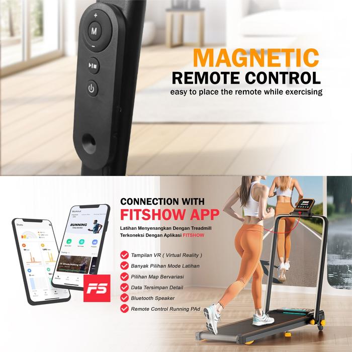 SUPOTSU Seishin Black Treadmill Listrik Gambar produk 3