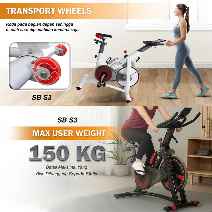 Twen S3 Black Spin Bike Gambar produk 5