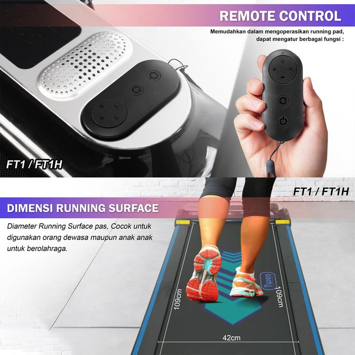 TWEN FT1 Running Pad Treadmill Listrik Gambar produk 2