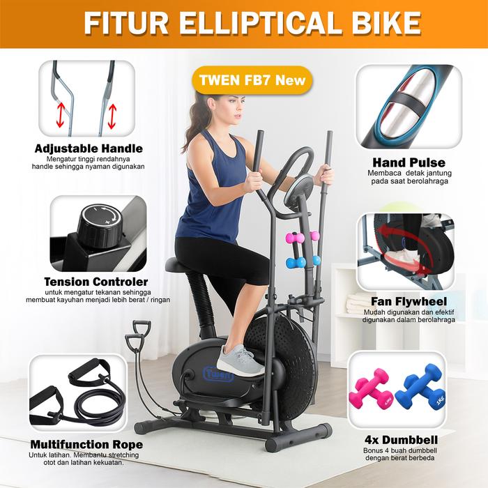 Twen E4N Orbitrack Tracer Elliptical Bike Gambar produk 3