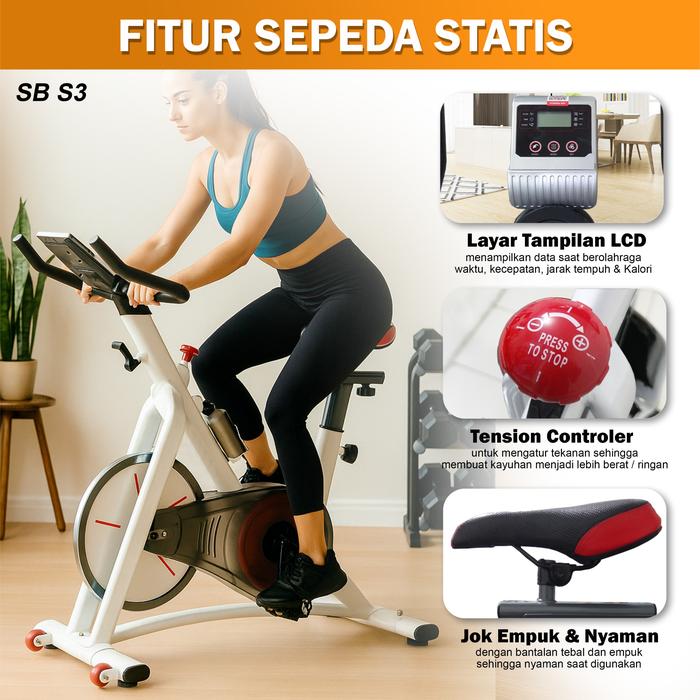 Twen S3 White + App Spin Bike Gambar produk 6