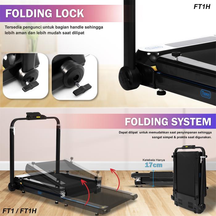 TWEN FT1 Running Pad Treadmill Listrik Gambar produk 5