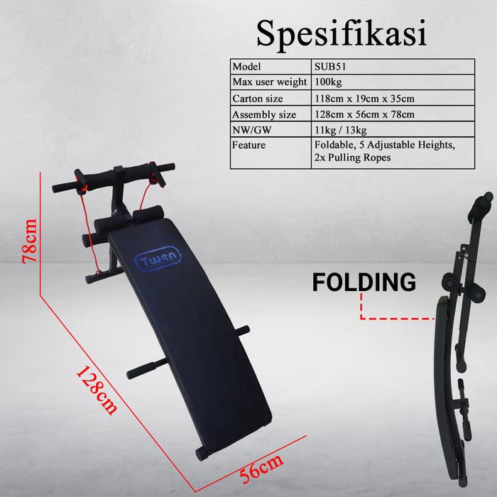 TWEN Inversion Table IT02 Foldable Premium Headstand Trainer Gravity Gambar produk 5