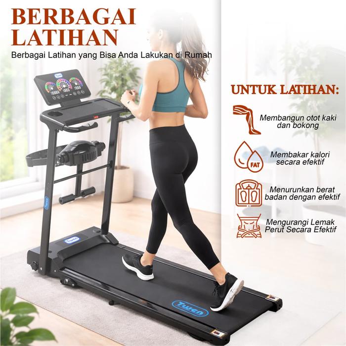 TWEN T209M Treadmil Listrik Multifungsi Gambar produk 6