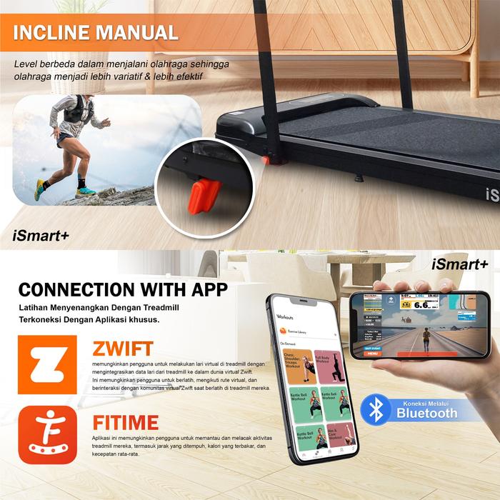 TWEN Ismart Running Pad Treadmill Listrik Gambar produk 3