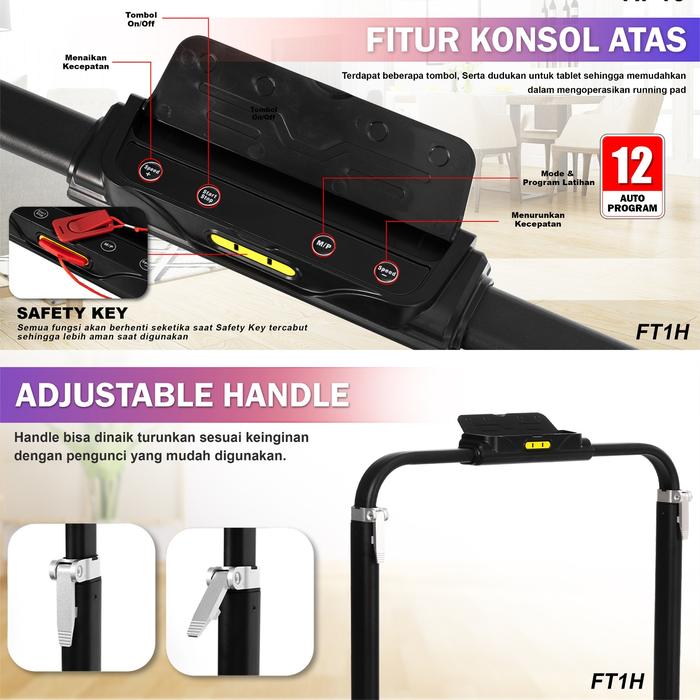 TWEN FT1 Running Pad Treadmill Listrik Gambar produk 3