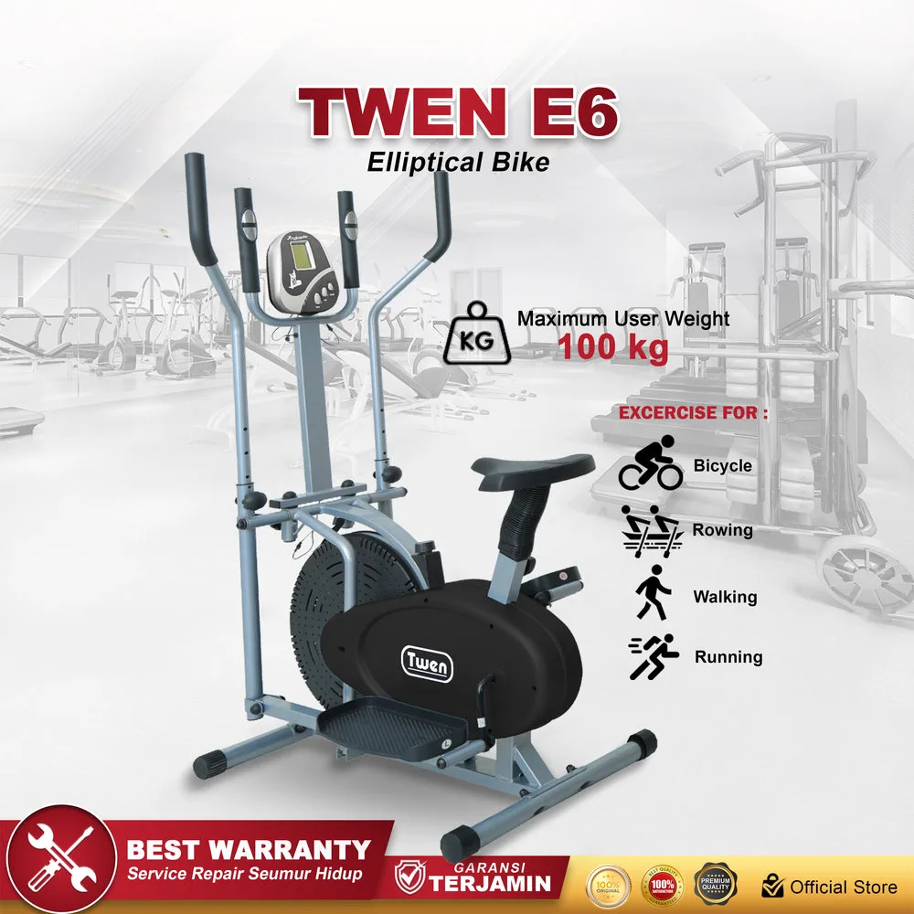 Twen E6 Black Orbitrack Tracer Elliptical Bike