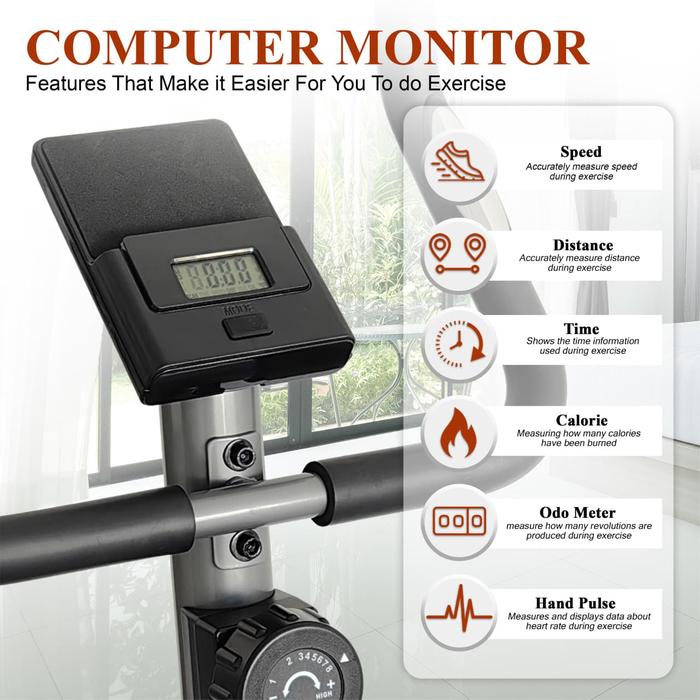 TWEN RB530 Alat Fitness Sepeda Statis Magnetic Recumbent Bike - RB530 Gambar produk 2