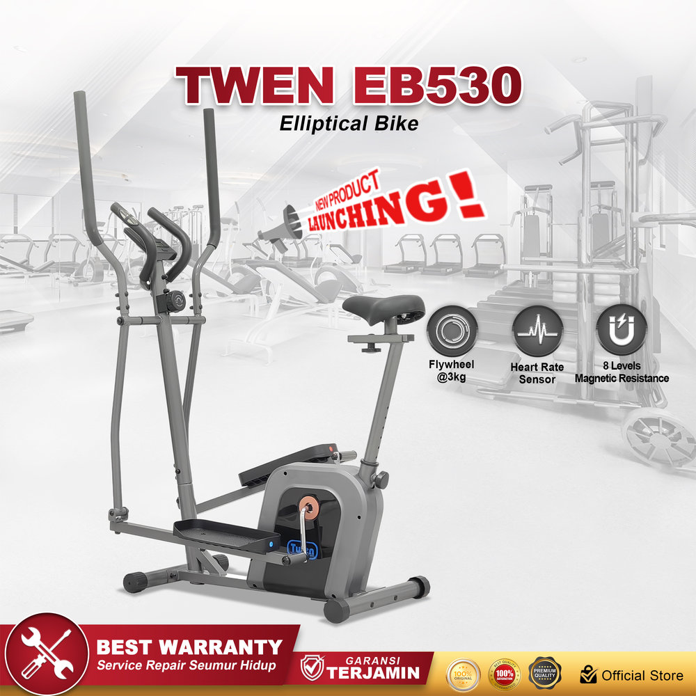 TWEN EB530 Alat Fitness Elliptical Crosstrainer Magnetic Elliptical Bike - EB530 Magnetic Elliptical Bike