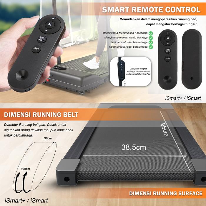 TWEN Ismart Running Pad Treadmill Listrik Gambar produk 4