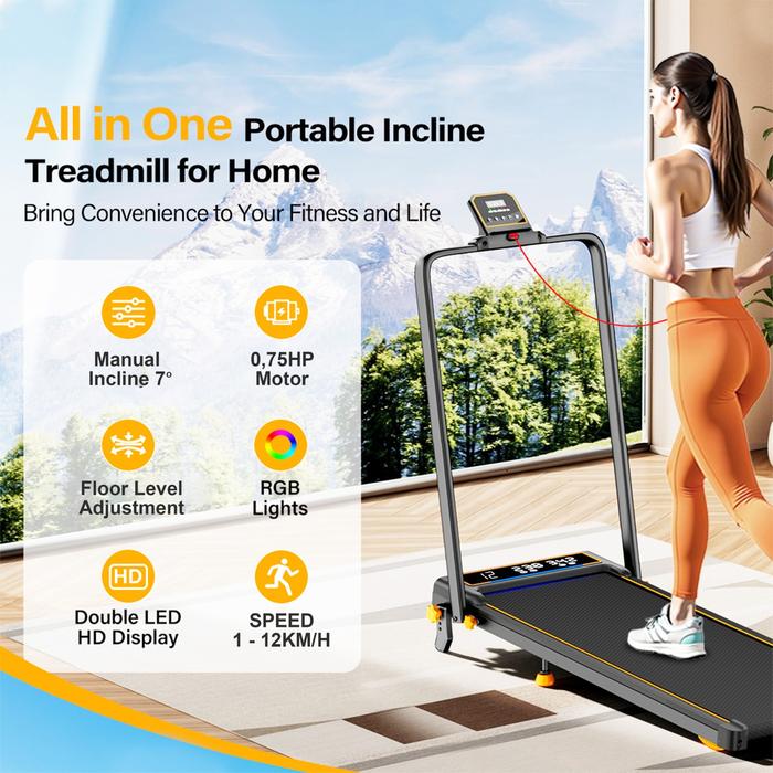 SUPOTSU Seishin Black Treadmill Listrik Gambar produk 7