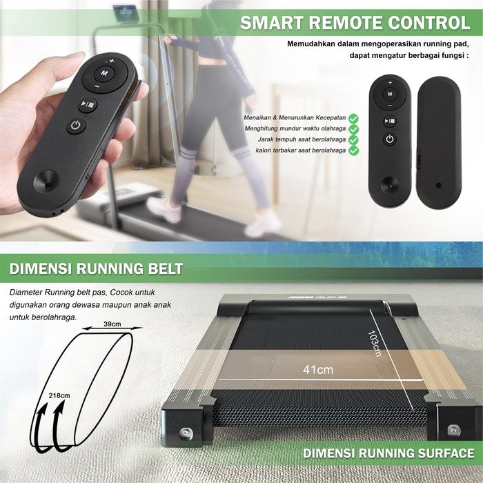 TWEN RP8HPro Black Running Pad Treadmill Listrik Gambar produk 3