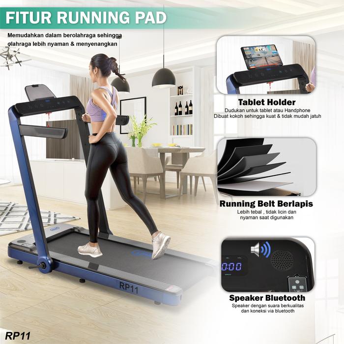 TWEN RP11 Biru Running Pad Treadmill Listrik Gambar produk 6