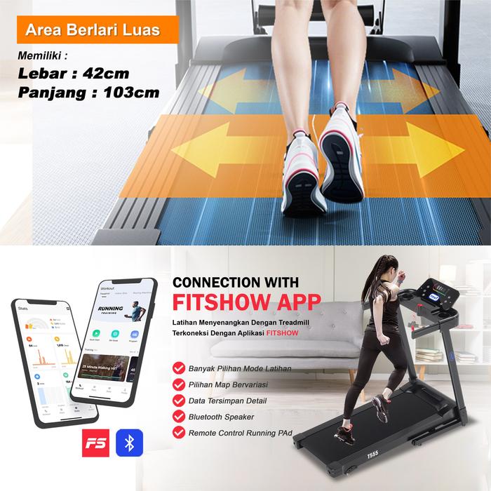 TWEN T555 Treadmill Listrik Gambar produk 3