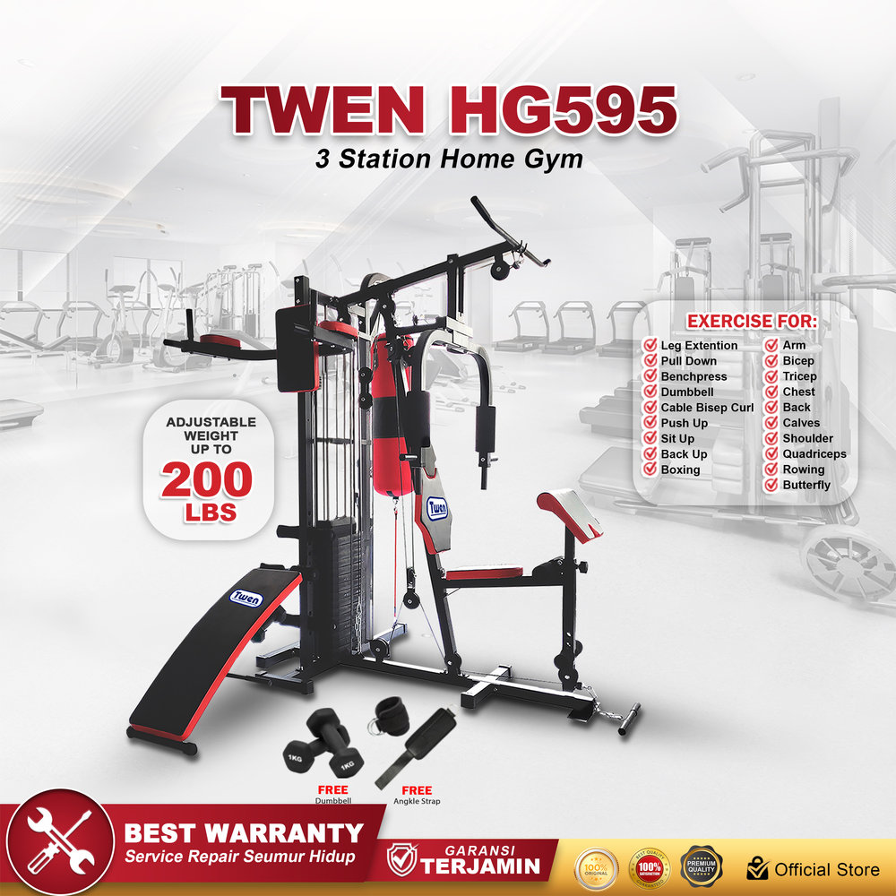 TWEN HG595 Alat Fitness Home Gym 3 Sisi