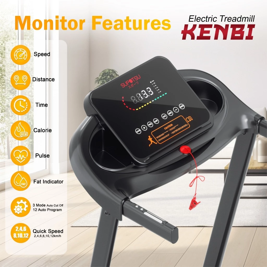 SUPOTSU Kenbi Black Multi Treadmill Listrik Gambar produk 2