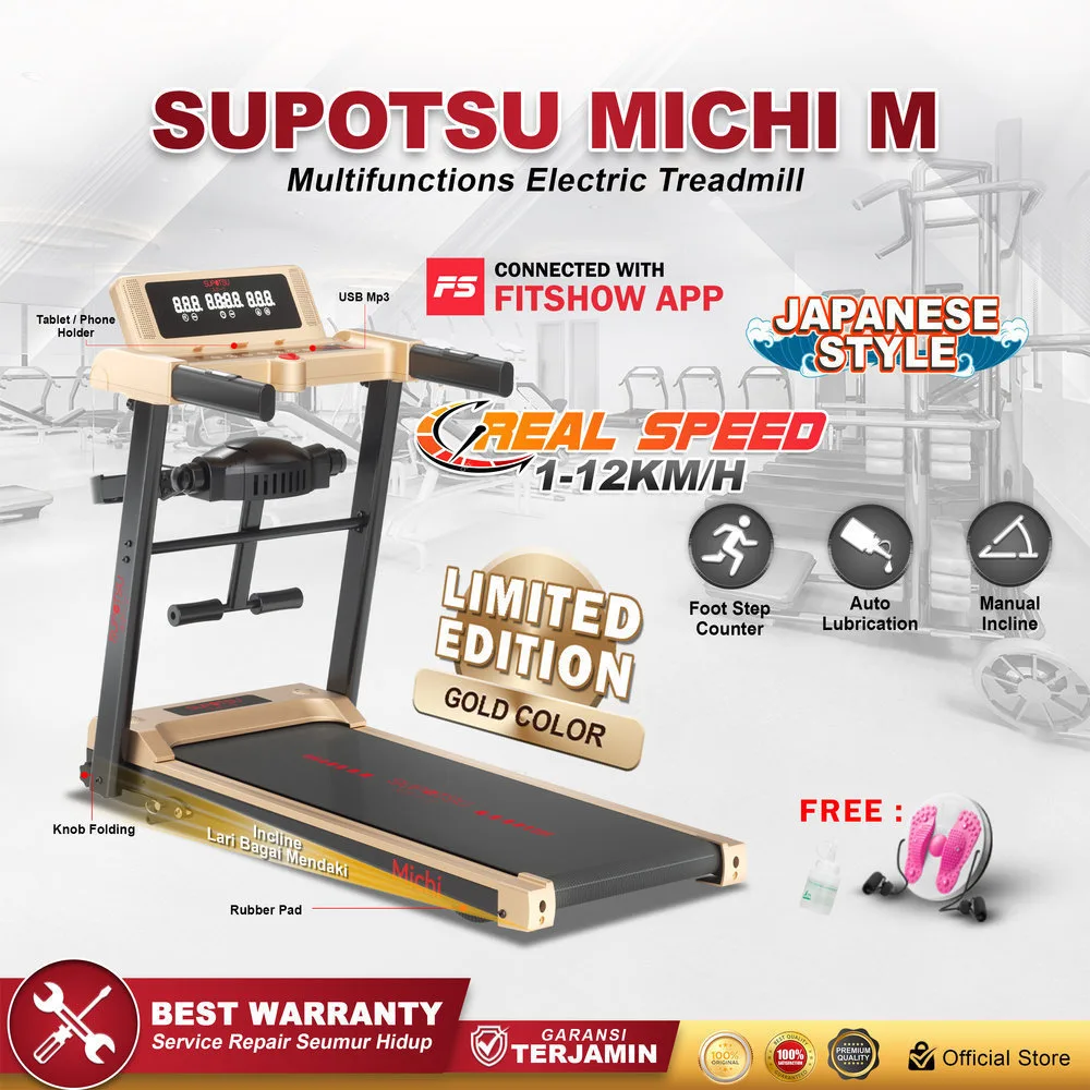 SUPOTSU Michi Gold Multi Treadmill Listrik