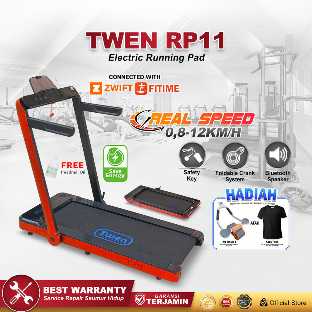 TWEN RP11 Merah Running Pad Treadmill Listrik