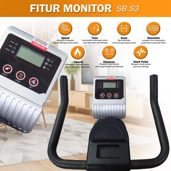 Twen S3 Black + App Spin Bike Gambar produk 8