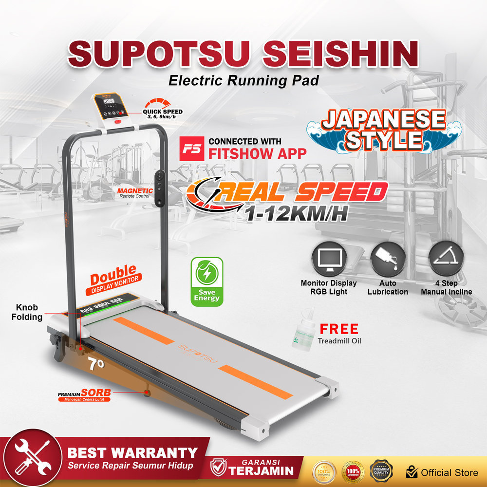 SUPOTSU Seishin Silver Treadmill Listrik