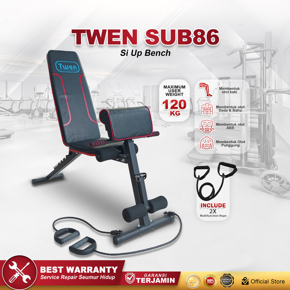 TWEN Sit Up Bench SUB86 alat fitness termurah
