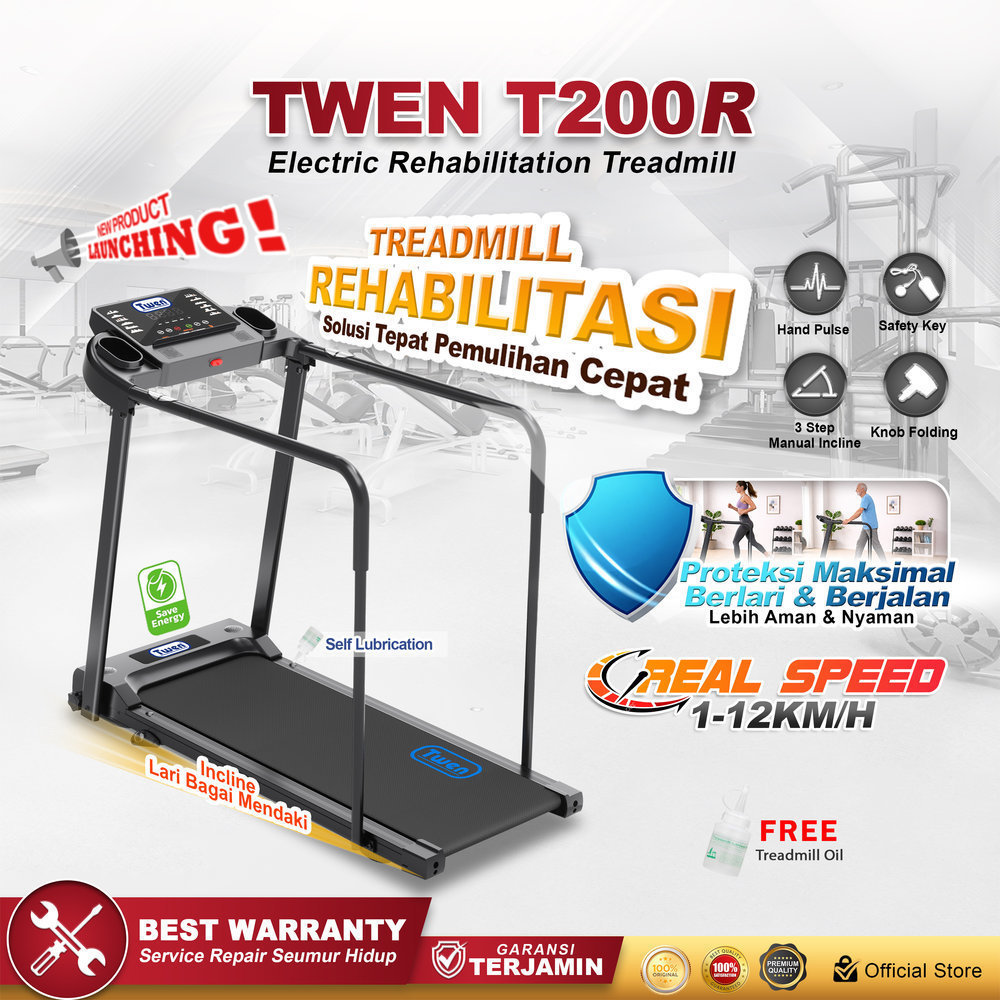 TWEN T200R Treadmill Rehabilitasi Treadmill Listrik