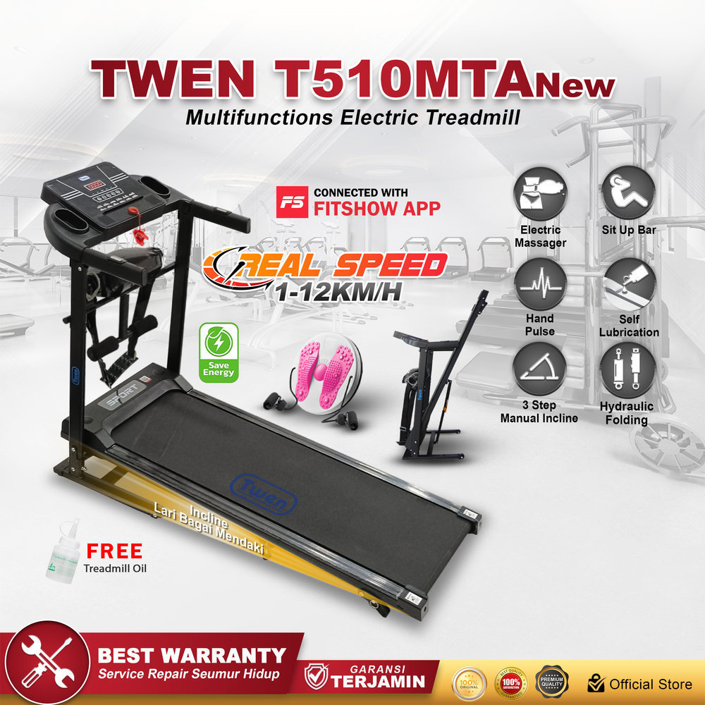 TWEN T510MTANew Treadmill Listrik Multifungsi