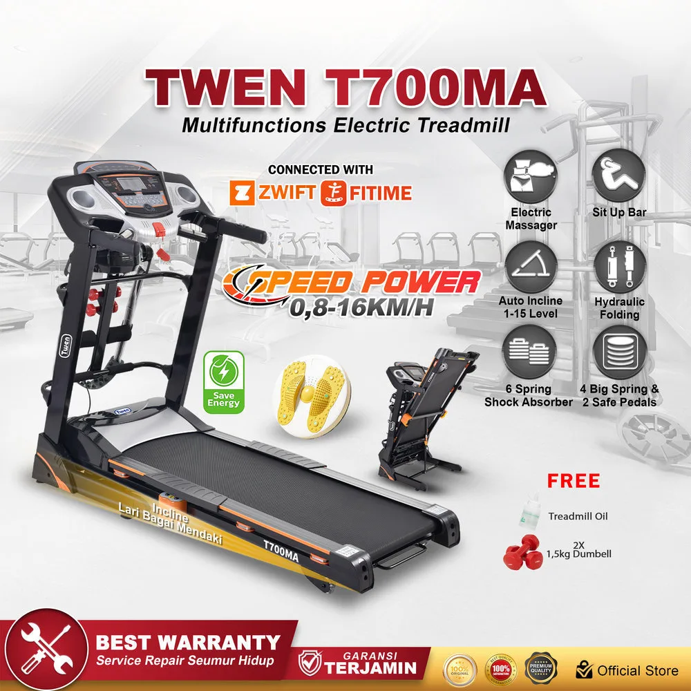 TWEN T700MA Treadmill Listrik Multifungsi
