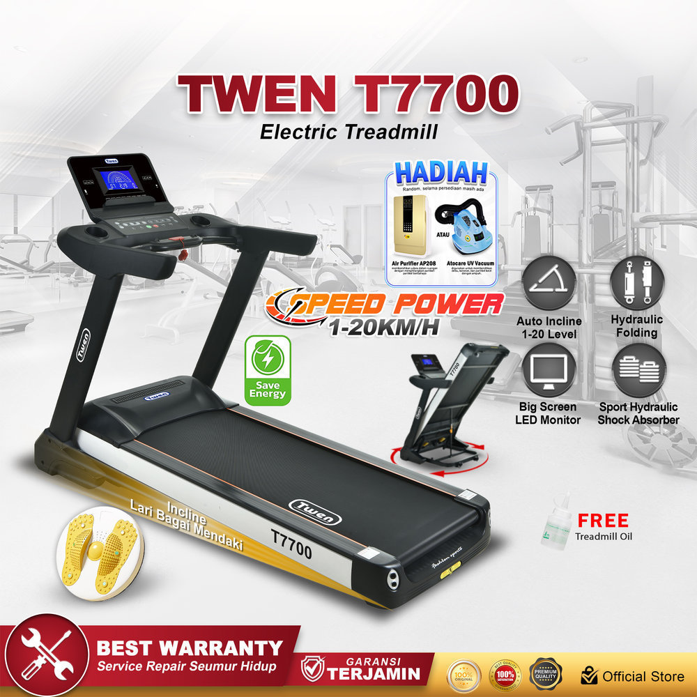 TWEN T7700 Treadmill Listrik Multifungsi