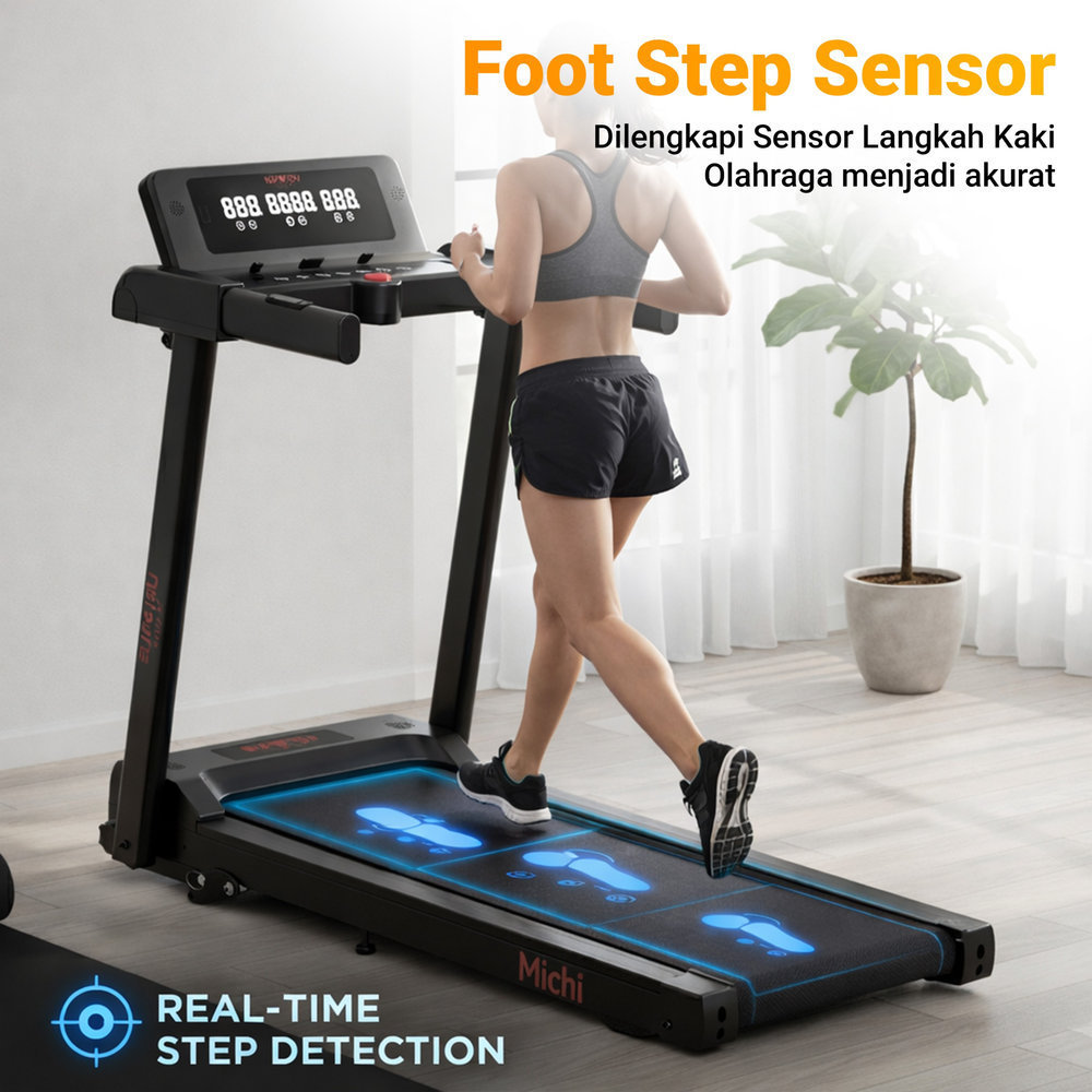 SUPOTSU Michi Silver Treadmill Listrik Gambar produk 6