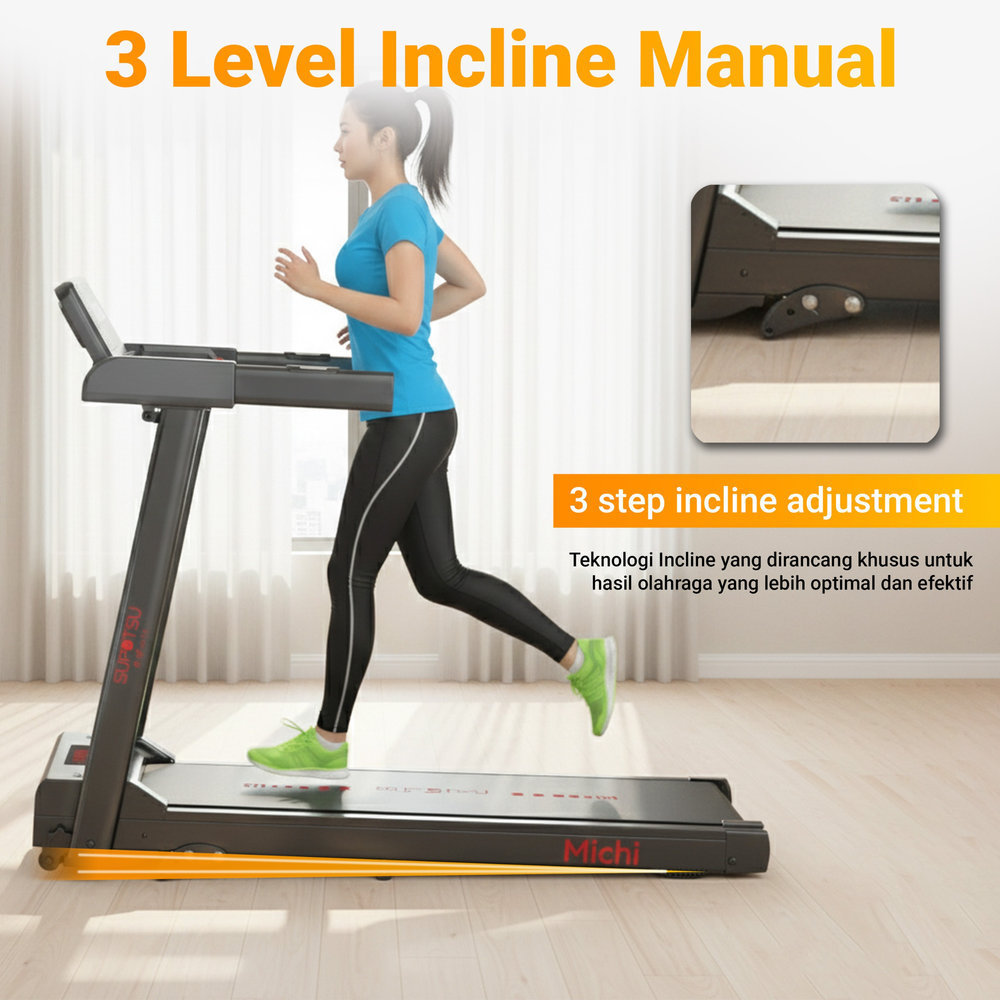 SUPOTSU Michi Gold Multi Treadmill Listrik Gambar produk 7