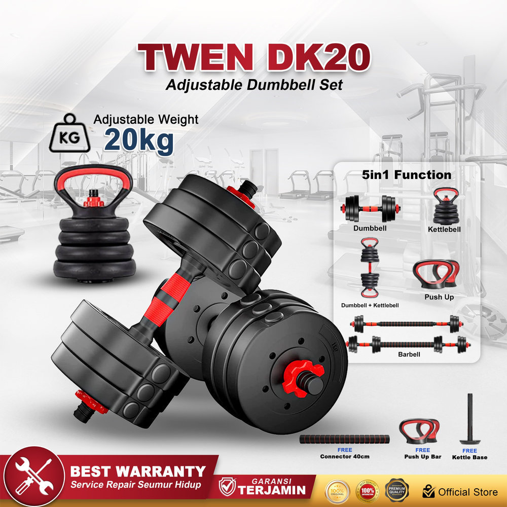 TWEN Dumbbell Set 20kg Kettlebell